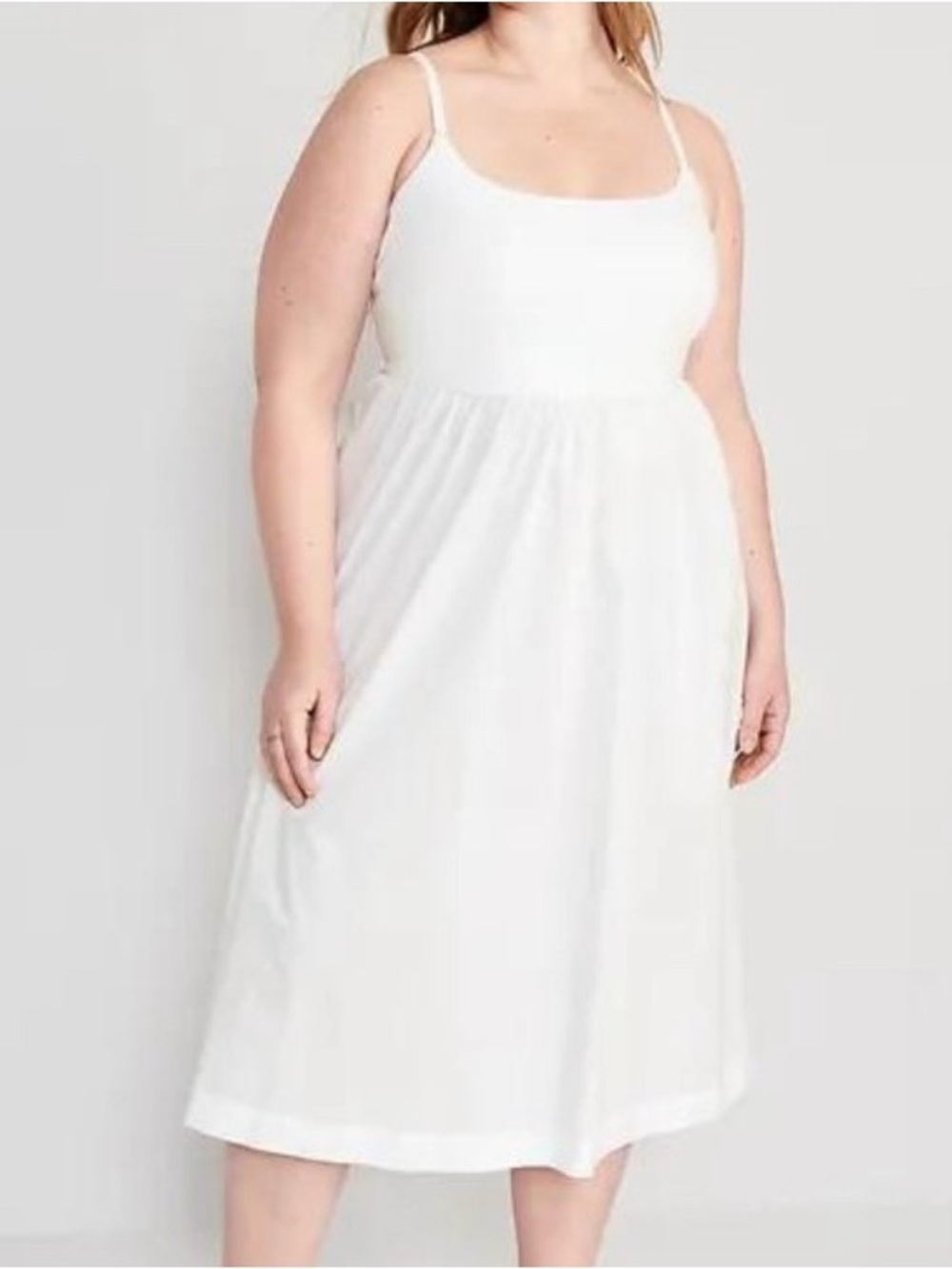 NWOT White Old Navy Fit & Flare Combination Midi Cami Dress Size 3X